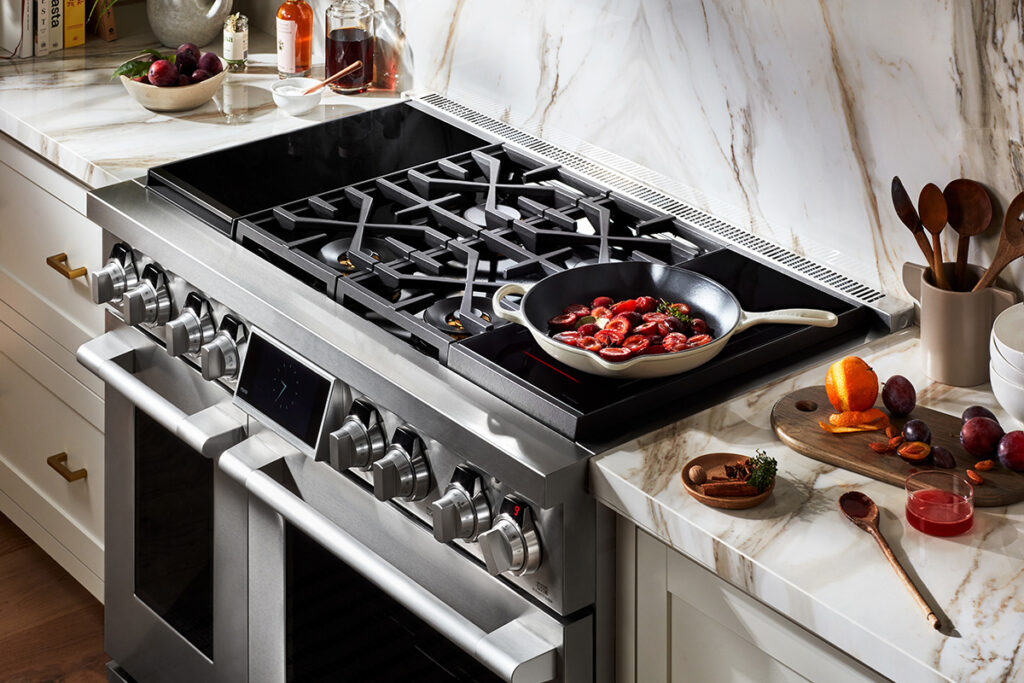Signature Kitchen Suite 48-inch Dual-Fuel Pro Range with Sous Vide and Induction